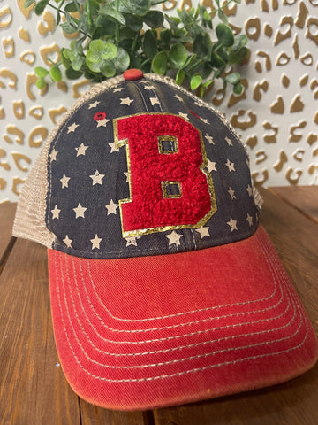 Bullard Chenille B American Star Trucker Hat