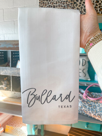 Bullard Texas Script Dish Tee Towel