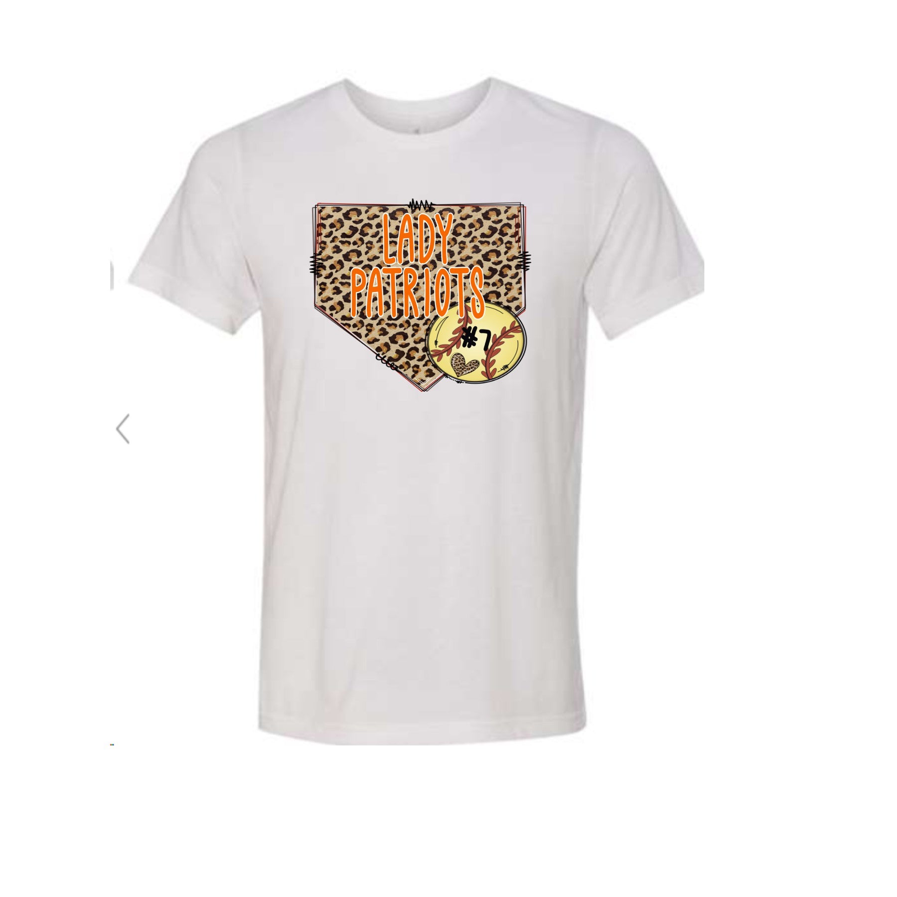 Lady Patriots Leopard Home Plate Sublimation T-Shirt