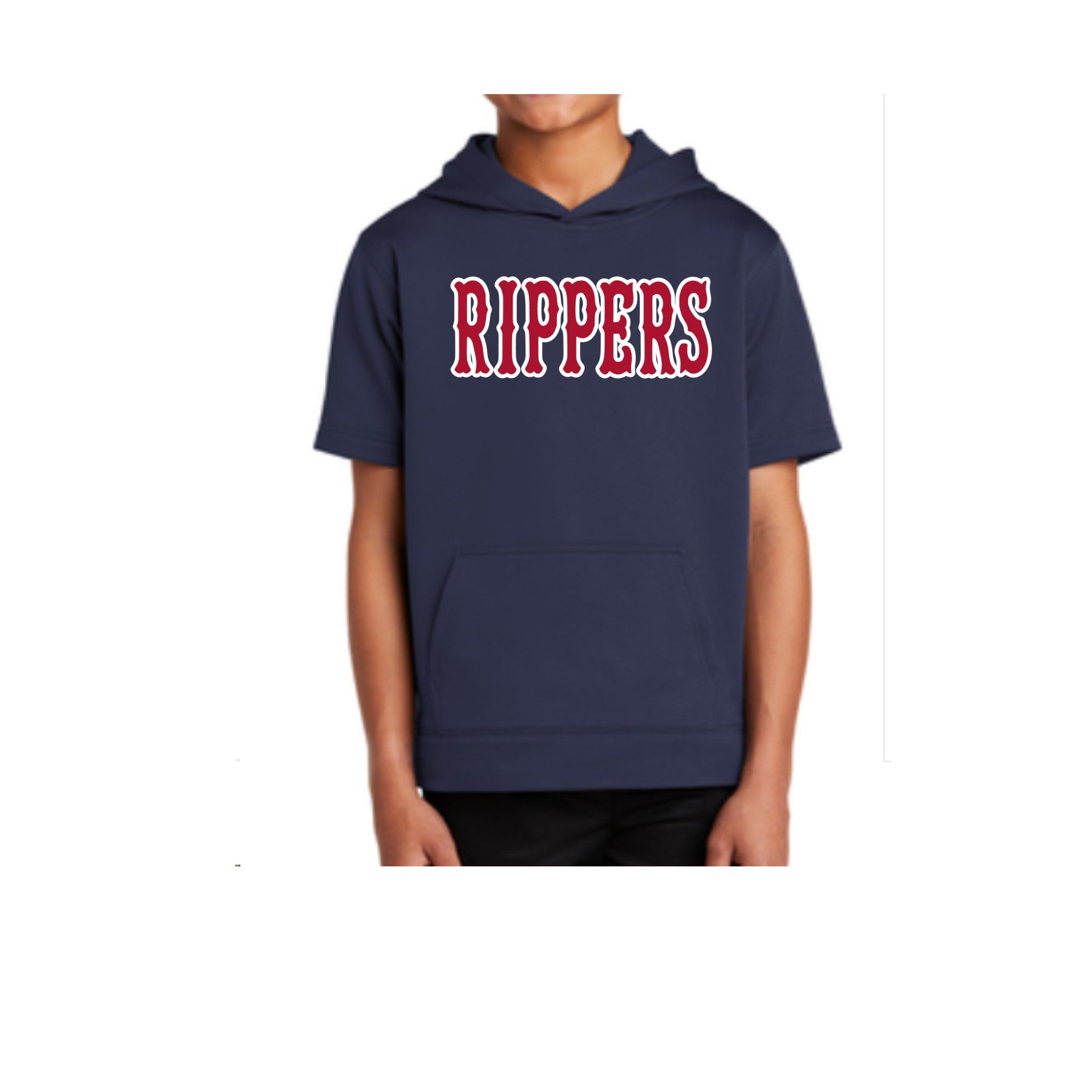 Rippers Baseball Hoodie Dri Fit Short Sleeve - Navy