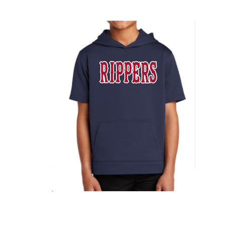 Rippers Baseball Hoodie Dri Fit Short Sleeve - Navy