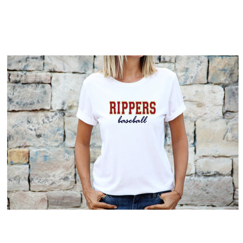 Rippers Baseball Faux Chenille Sublimation T-Shirt