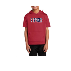 Rippers Baseball Hoodie Dri Fit Short Sleeve - Red