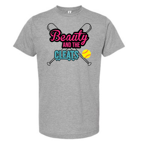 Beauty and the Cleats Logo Sublimation Tee With Pink - Gray
